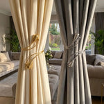 boucles rideau argent or modernes décoration fenêtre lisses opaques Polyester 12cm 8.5cm