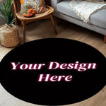 tapis rond noir moderne antidérapant imperméable your here photo logo entrée maison chambre prière
