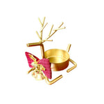 support bougie forme cerf or antlers stylisés noeud ruban moderne décoration table mariage centrope