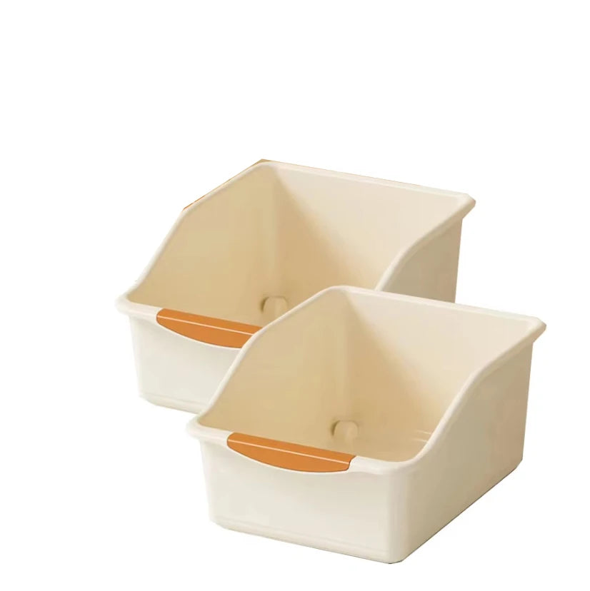 boîtes rangement cuisine épices condiments plastique pp modernes pratiques beige orange gris poignées couvercles