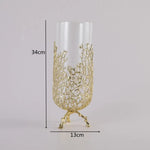 vase moderne élégant doré branches stylisées transparent pieds sculptés decoration maison table