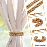 anneaux rideau tissés main texture tordue artisanal beigeclair decoration intérieure bohème rustique fixations rideau