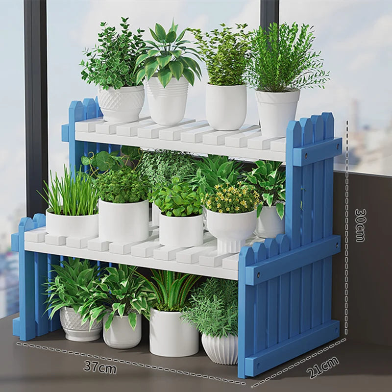 étagère plante bambou moderne simple niveaux naturel hauteur 30cm largeur 57cm