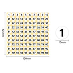 autocollants numérotés 100 jaune clair grille rectangulaire opaque 10 feuilles étiquettes rondes transparentes numbering