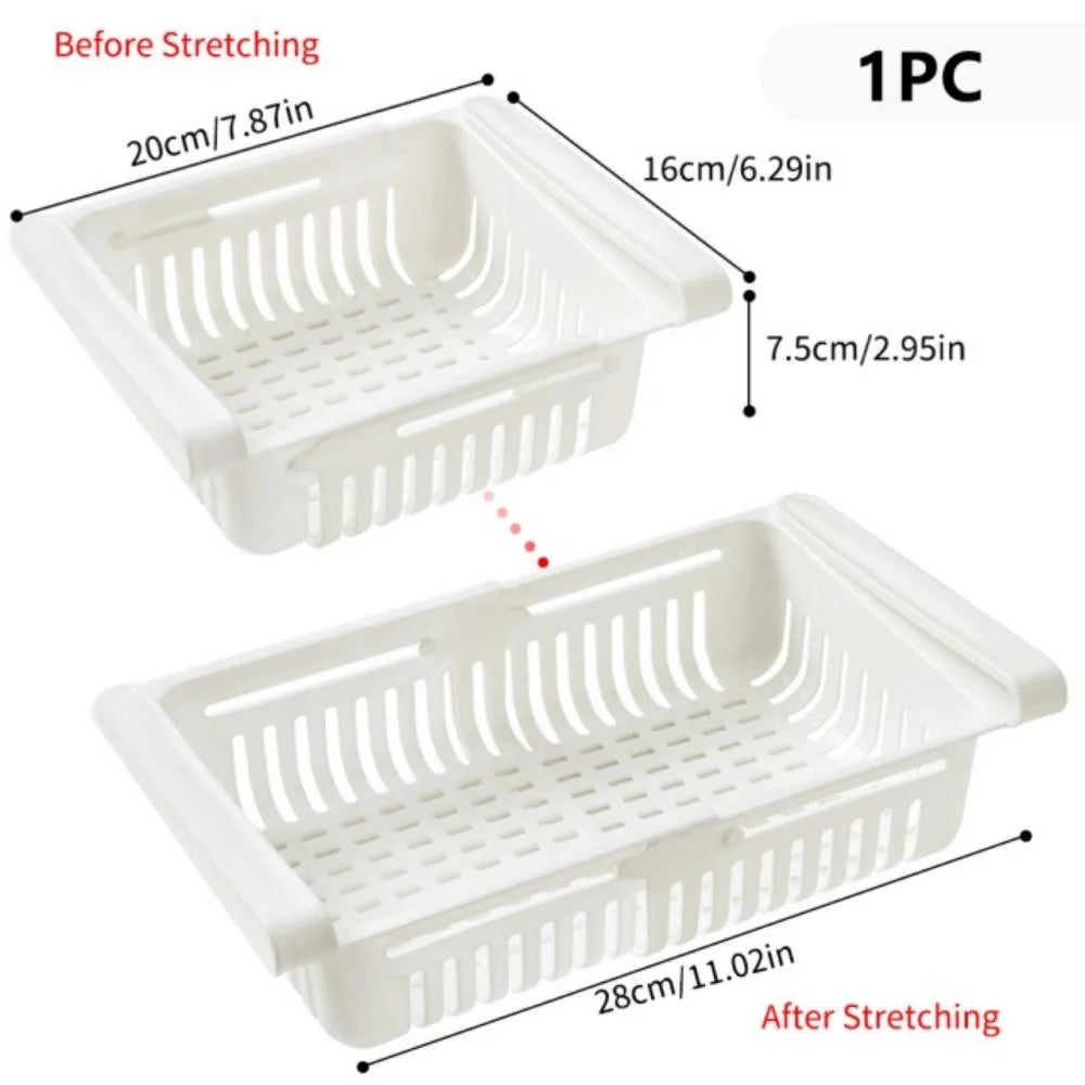 paniers rangement réfrigérateur blanc rose bleu grille perforation moderne clips fixations utilisation multipleABS