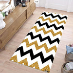 tapis moderne noir blanc rectangle zigzag polypropylène polyester extérieur salon salle bain commercialisateur