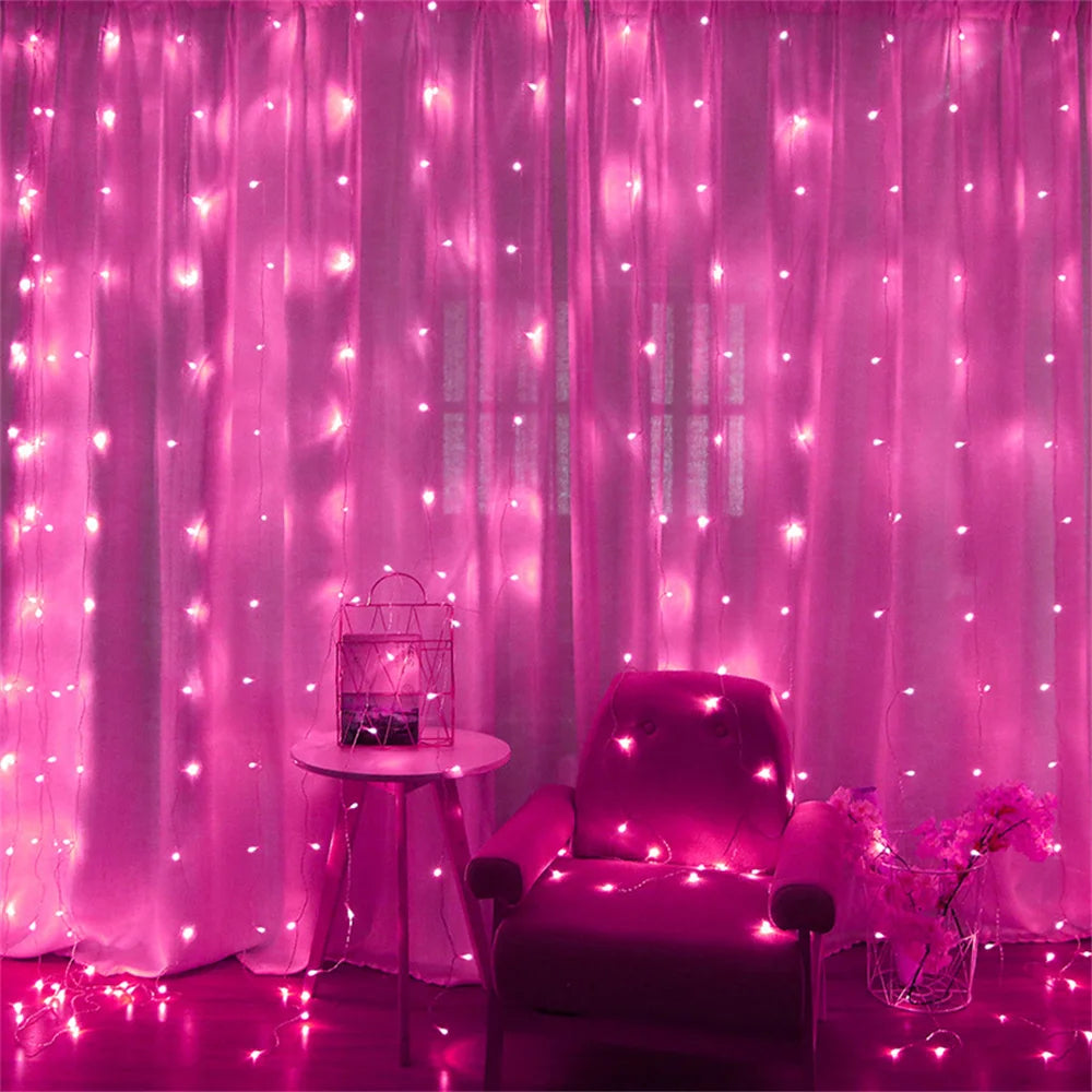 rideau lumineux led blanc translucide 3m 3m 300 leds moderne sans batterie festive decoration