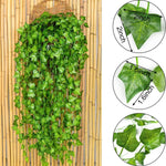 guirlande végétale artificielle feuilles vertes modernes brillantes extérieur accrochée décoration mariage maison festival