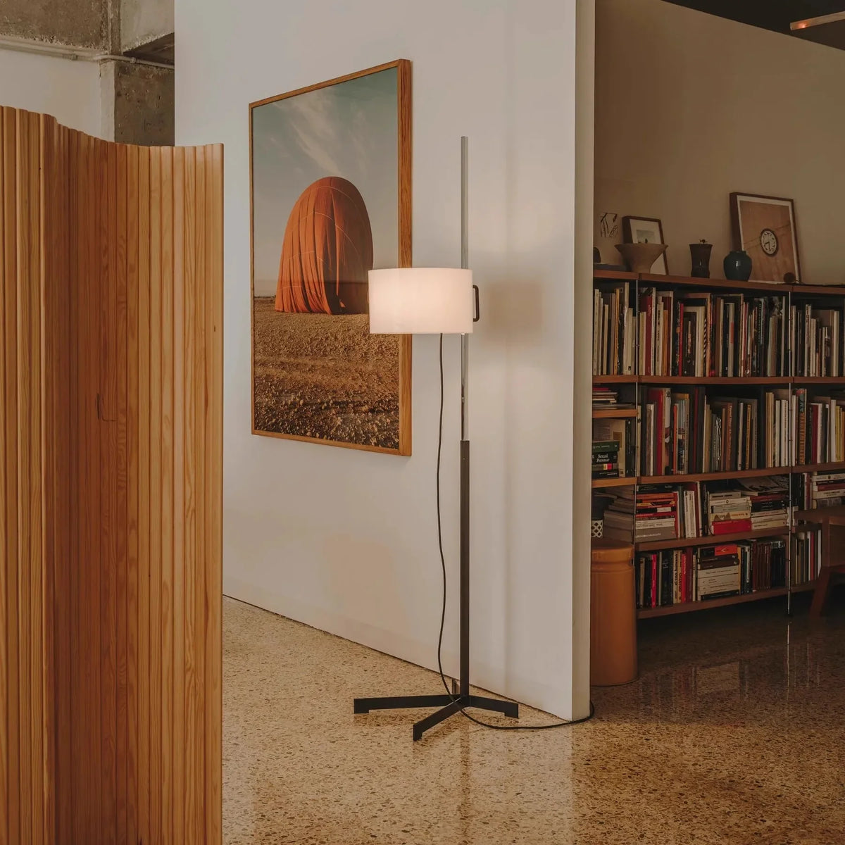 lampe sol moderne noir blanche tissu réglable led 6000k 3000k 170cm