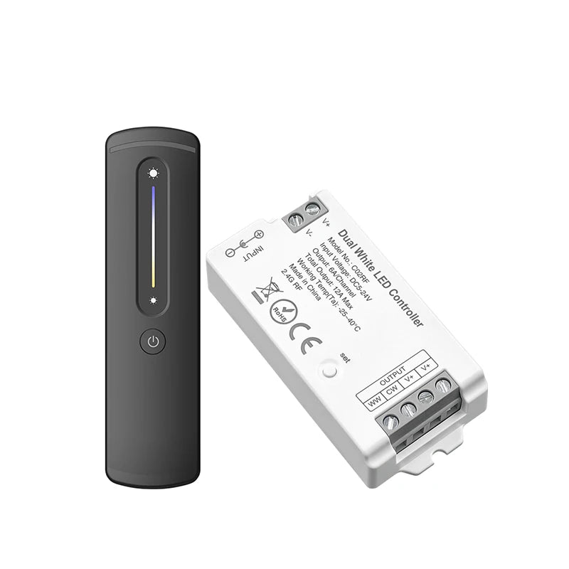 contrôleur led rf sans fil télécommande cct adaptable 12v 24v 15a led dimmable blanc