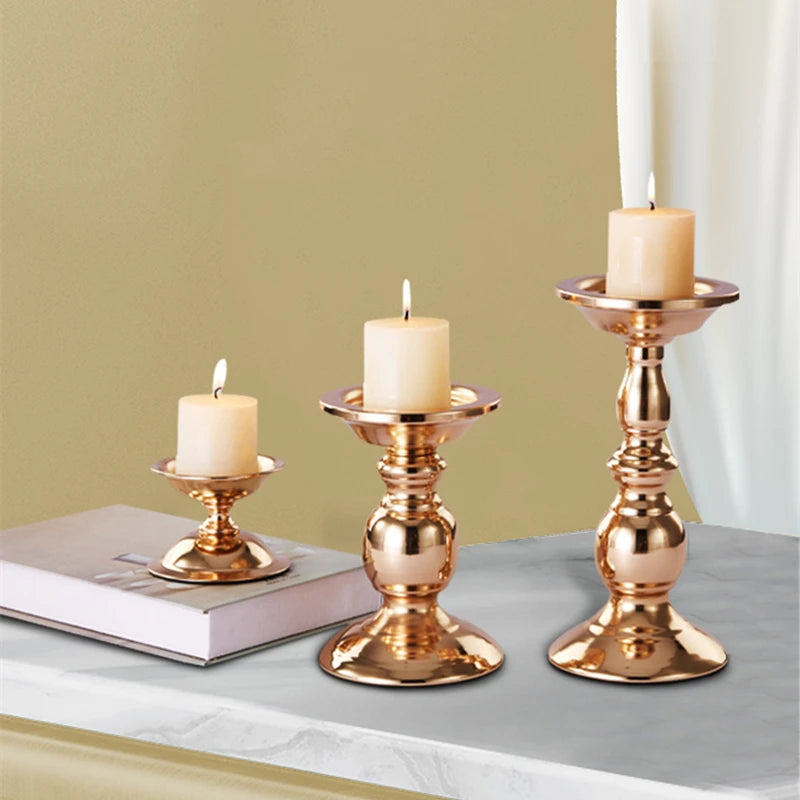 support bougie or lisse métal fer classique décoration maison bougie chauffe plat