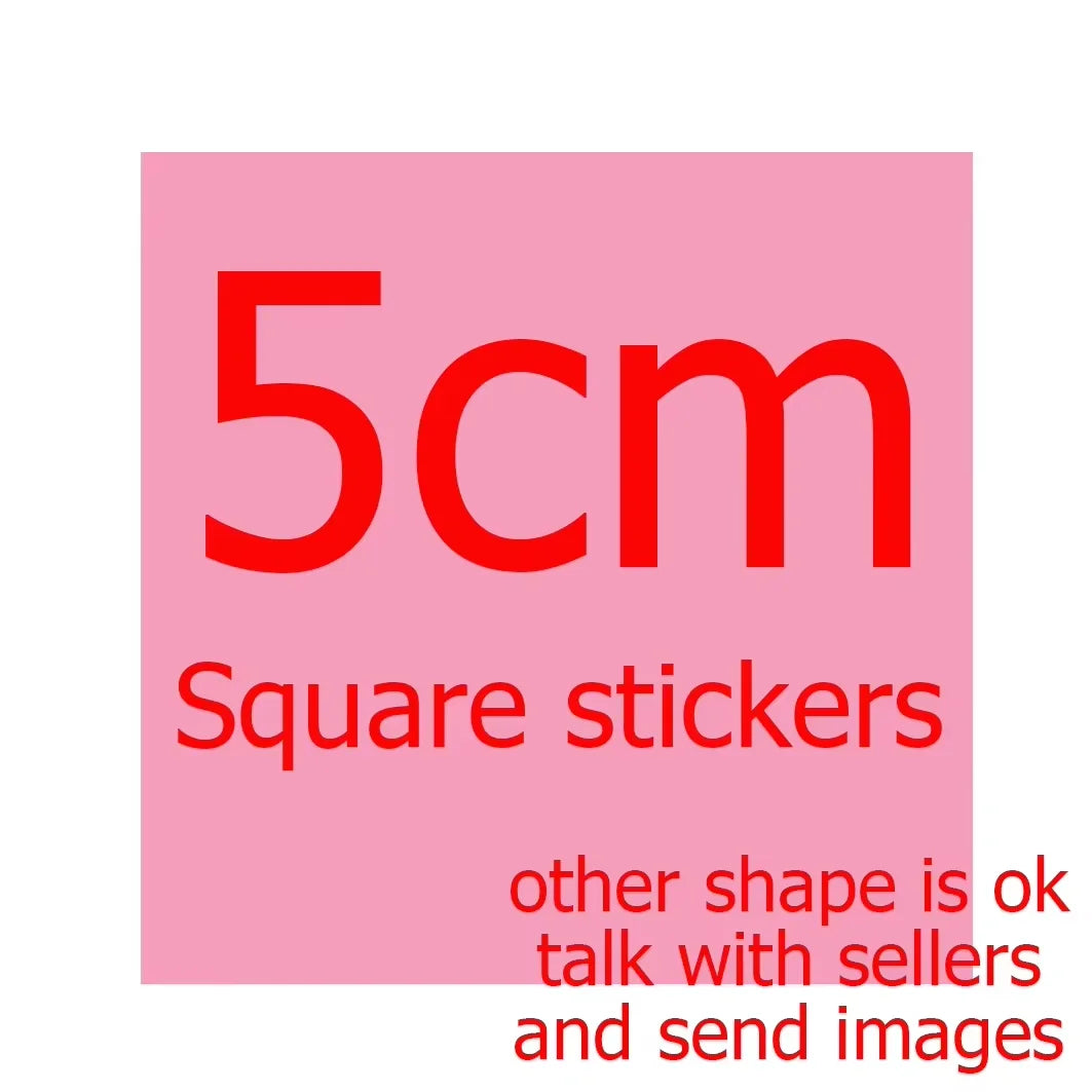 sticker personnalisable adhésif imperméable moderne blanc rose jaune vert bleu noir imprimé brillant 50pcs