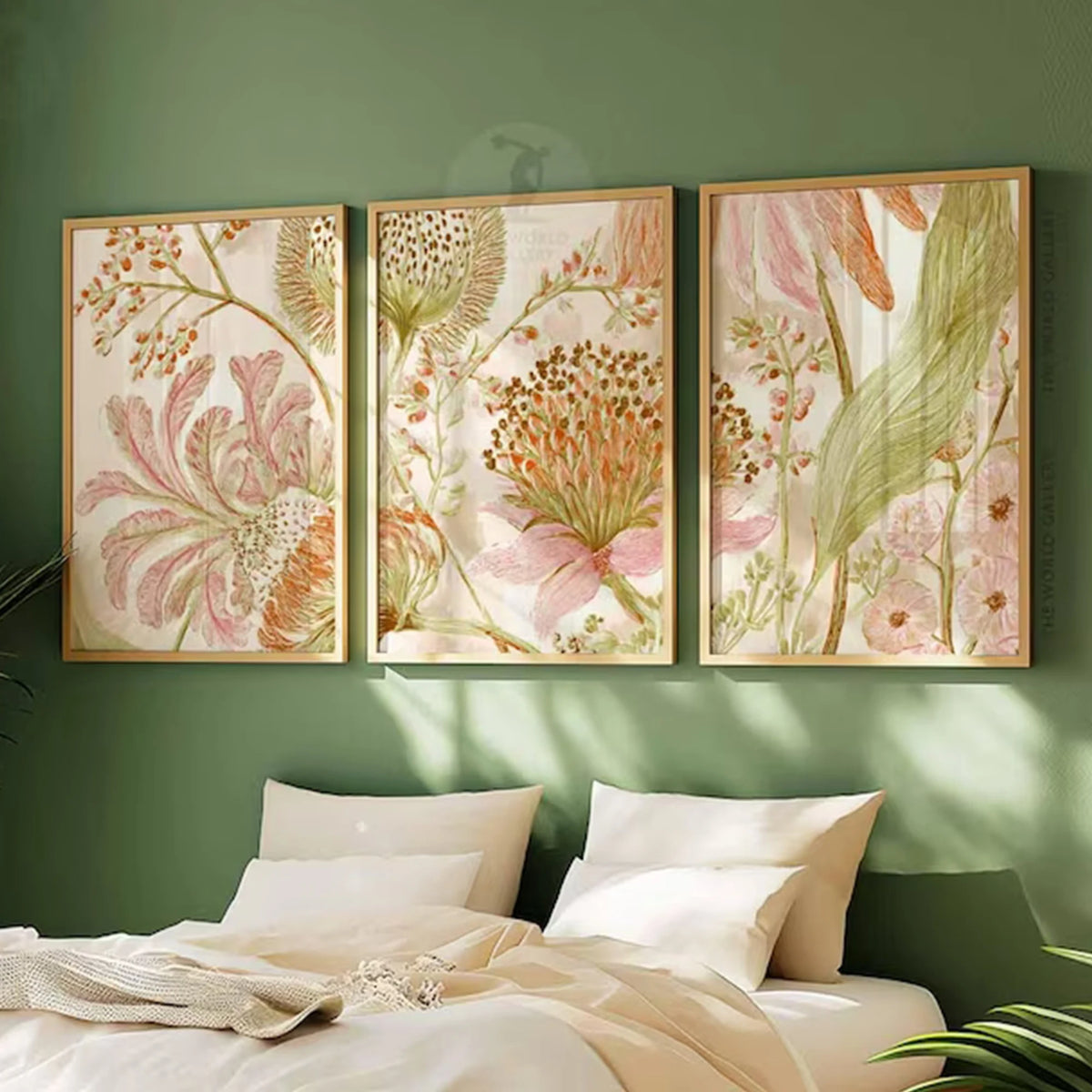 decoration murale moderne affiches fleurs floraux salon chambre enfants 3pcs