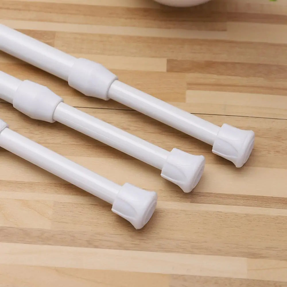 tige télescopique moderne blanc lisse sans perçage embouts protection extensible 55 90 cm