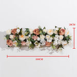 guirlande florale artificielle fleurs roses feuilles vertes décoration intérieure classique 100x28cm anniversaire mariage