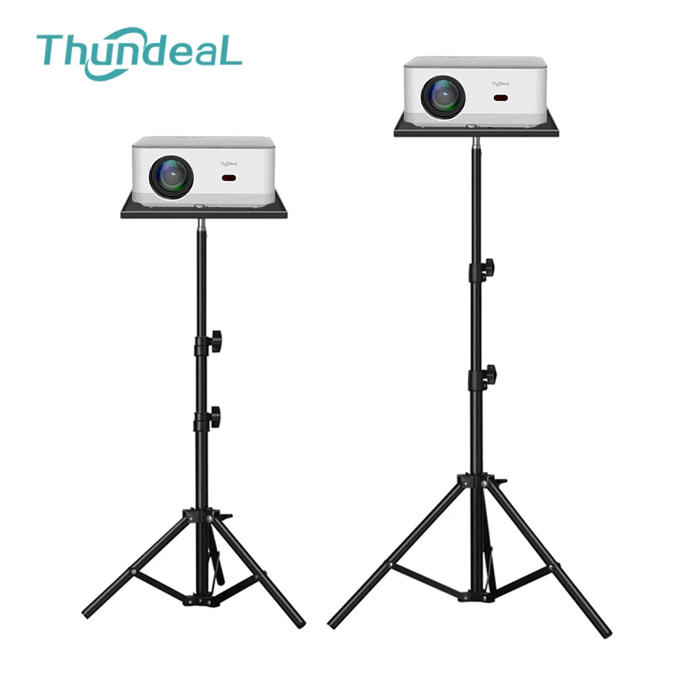support projecteur plateau 18cm 25cm hauteur réglable 55 120cm pieds escamotables trou tour minimaliste