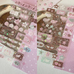 autocollants kawaii adhésifs notes musicales coeurs étoiles fruits géométriques rose blanc marron vert bleu