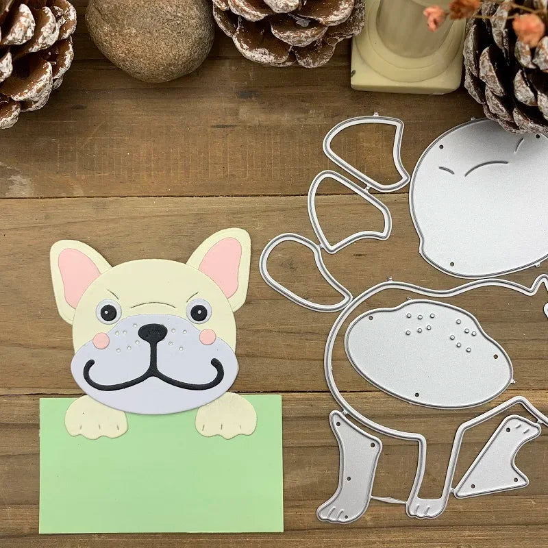 découpe papier figurines animaux chien ours accessoires cartes fêtes cartoon