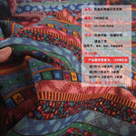 tissu coton lin motifs géométriques ethniques rouge bleu printemps automne hiver mariage fêtes traditionnel