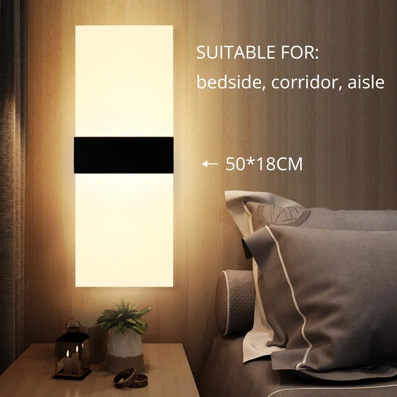 Applique murale LED acrylique blanche éclairage salon