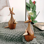décoration murale statuette kangourou bois naturel moderne minimaliste mur opaque écolo artisanal chambre adulte
