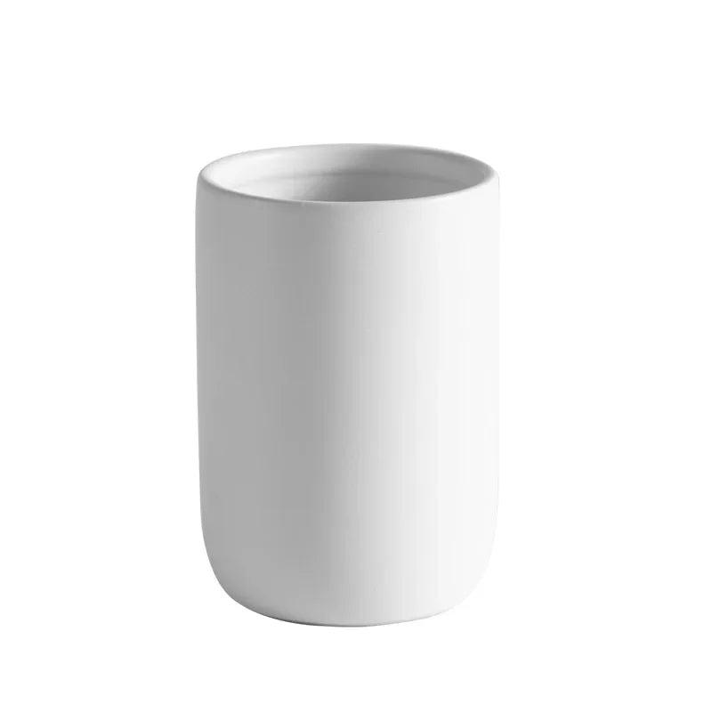 ensemble salle bain noir blanc gris minimaliste tasse distributeur brosse dents savon grille dimensions