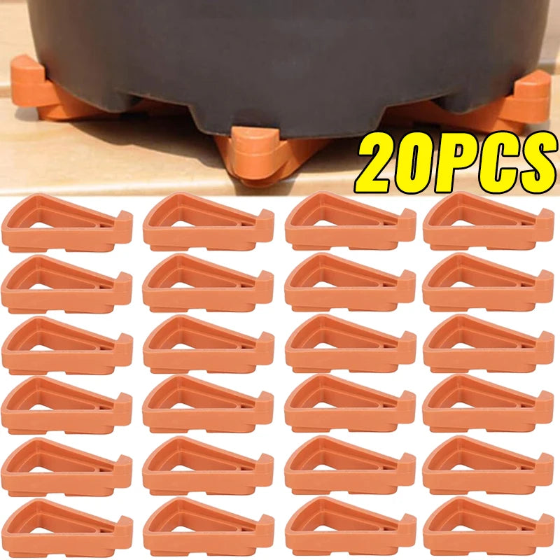 supports pot fleurs adhésifs modernes orange 20 pièces triangle plat invisible extérieur