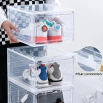 boîtes chaussures transparentes empilables moderne respectueuses environnement utilisation multiple
