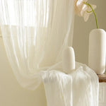 rideau blanc rayé semi transparent moderne clips suspension salon chambre française