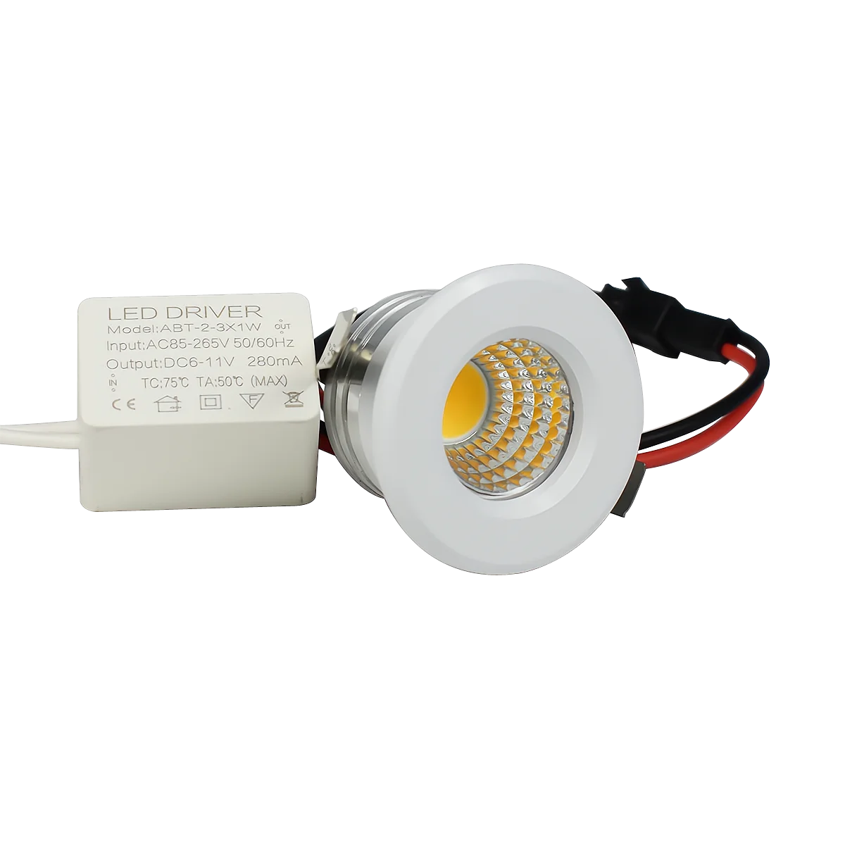 Spot LED moderne 3W 270lm dimmable noir blanc adaptateur câbles 29 30mm