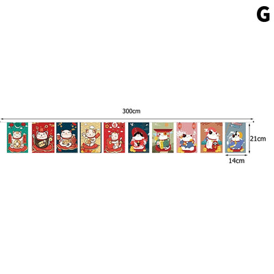 guirlande multicolore drapeaux japonais maneki neko sushi ramen décoration anniversaire mariage festive