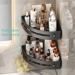 étagère angle salle bain adhésive noire moderne polyester réutilisable seule plaque murale