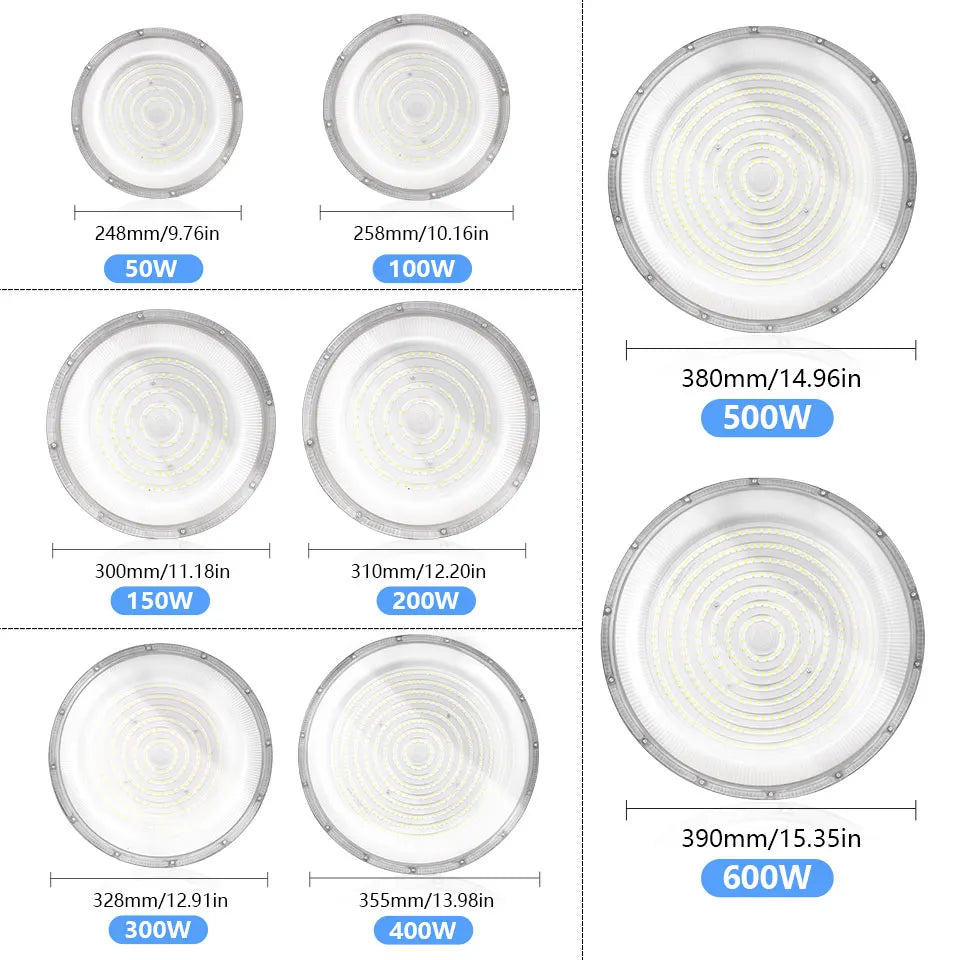 éclairage industriel led ufo haute baie blanc moderne 50w 600w ac85265v
