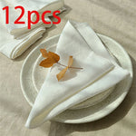 serviettes blancs minimaliste texture rugueuse ensemble 6pcs 12pcs 24pcs restaurant mariage