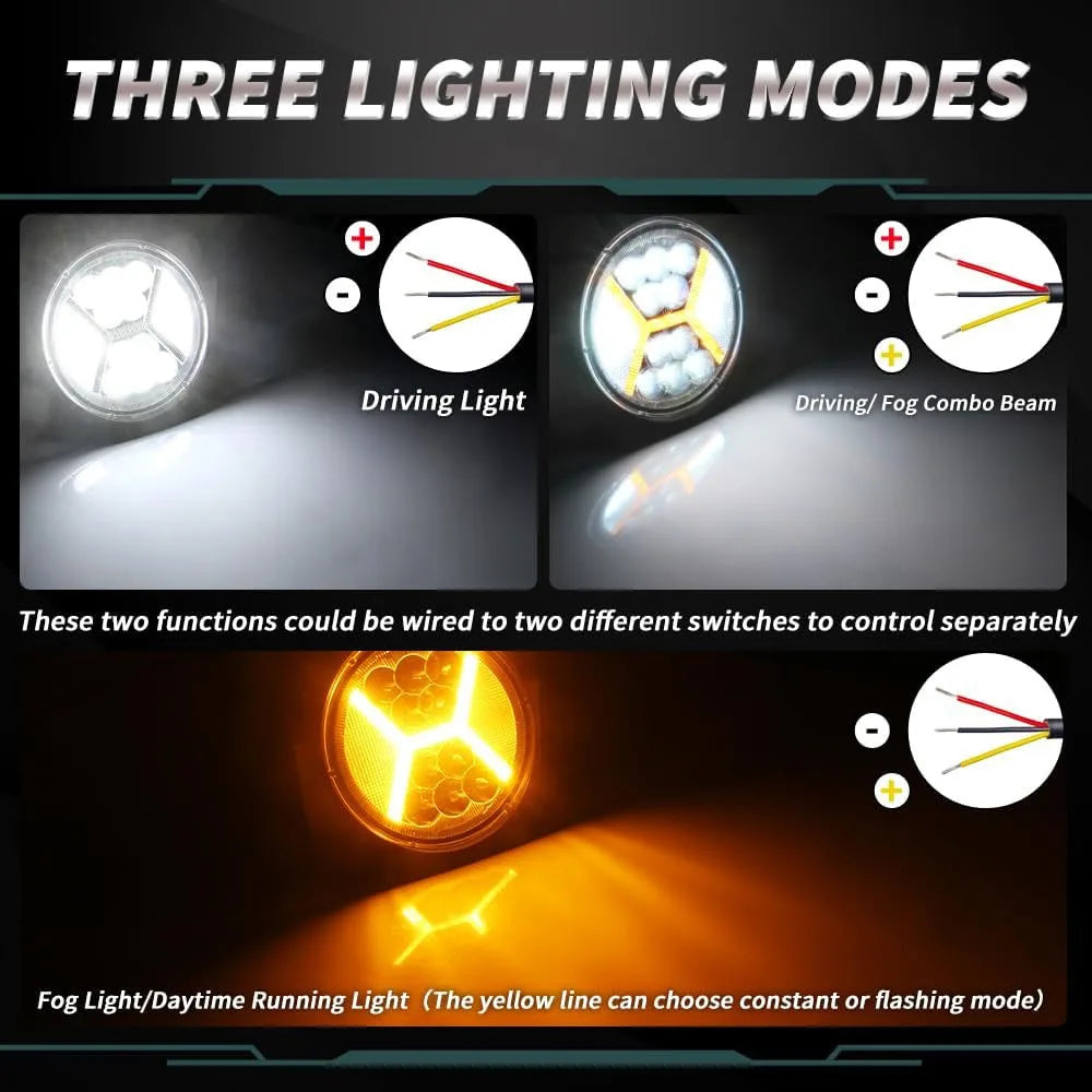 phares led travail antibrouillard ip67 combo angle noir moderne utilitaire robuste offroad adjustable mounting
