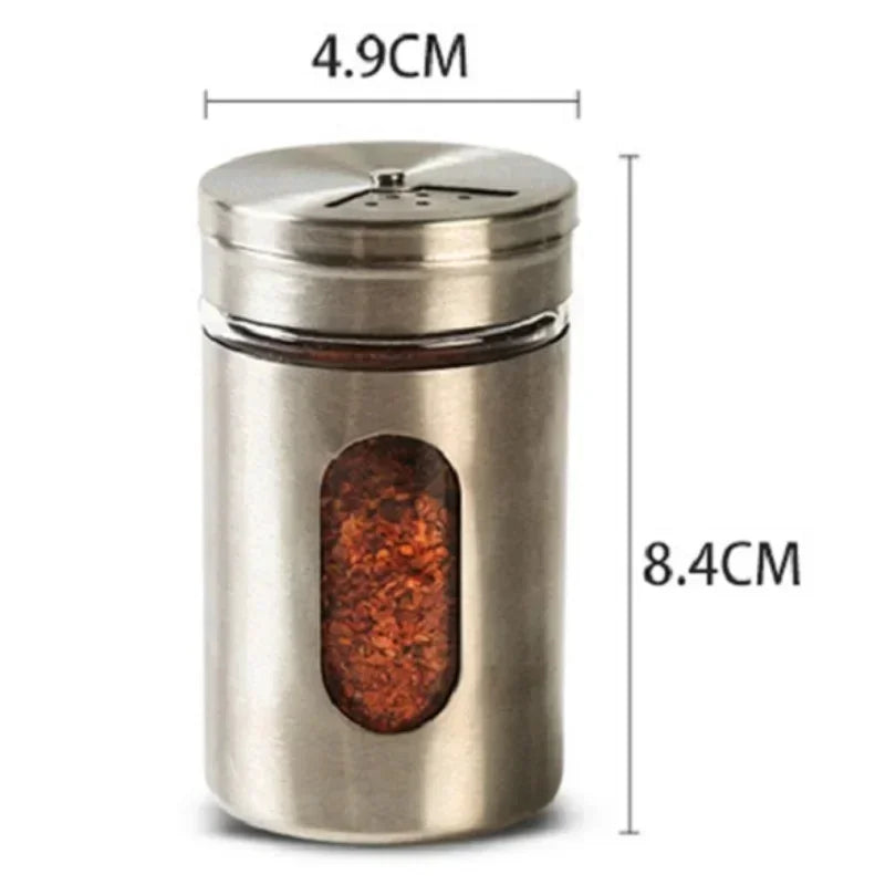 pot épices acier inoxydable moderne transparent fenêtre eco friendly argenté herbes assaisonnement camping barbecue