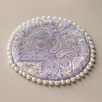 coasters violets roses verts blancs paisley floral adhésif vintage élégants table