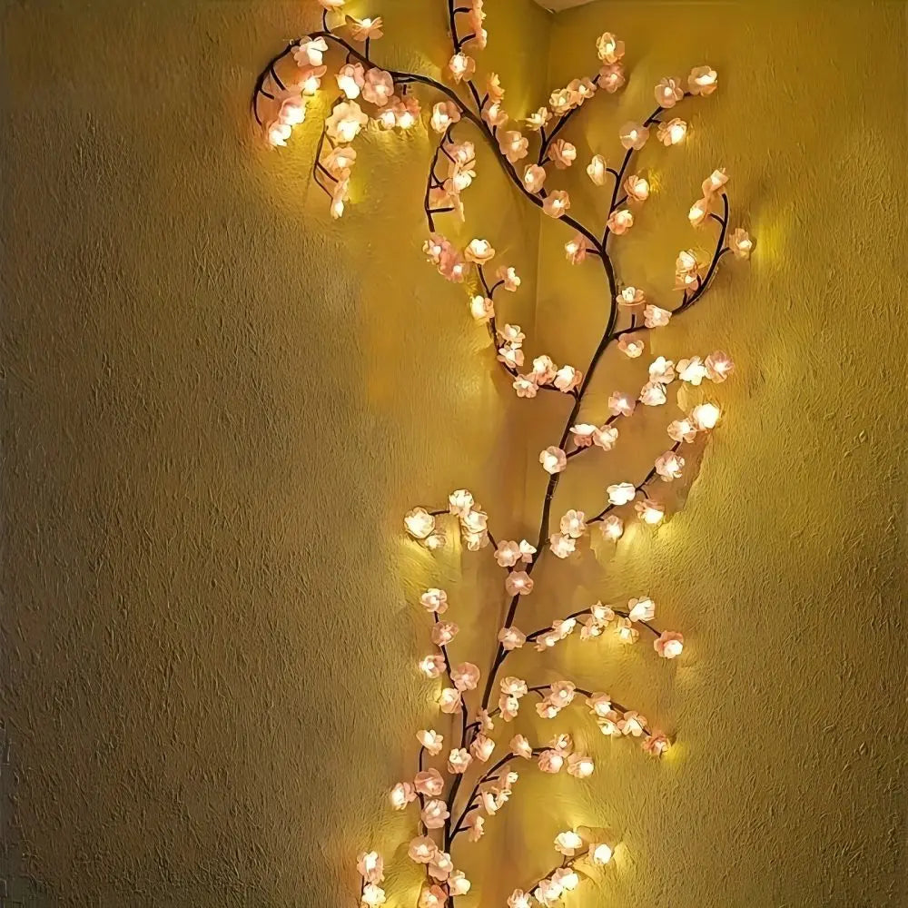 branche artificielle fleurs cerisier led rose moderne décoration chambre saint valentin 96 led usb
