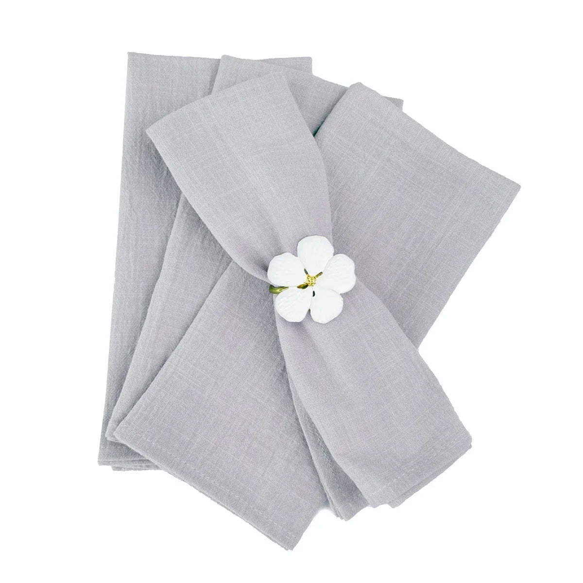 serviettes réutilisables coton vert clair blanc bleu clair vert foncé texture lin naturelle classique