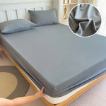 housse lit coton élastique uni moderne blanc bleu marine beige rose