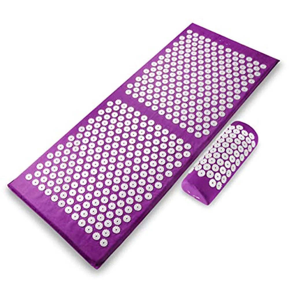 tapis massage acupression violet points blancs relief moderne relaxation dos pieds tête