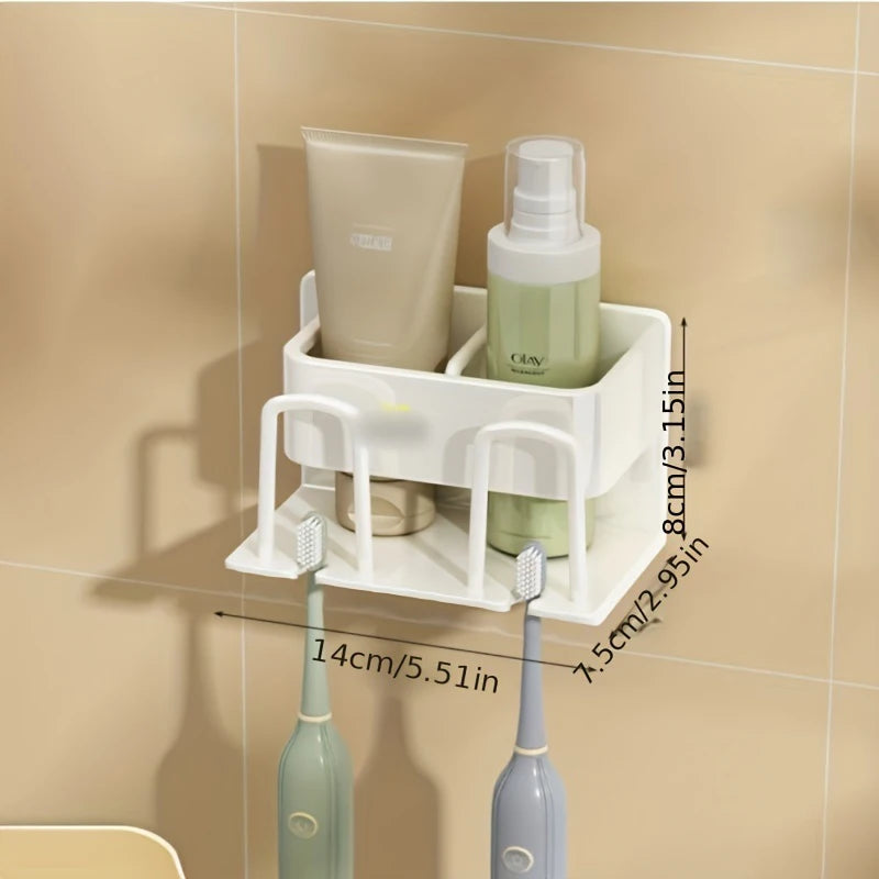 porte brosses dents adhésif moderne gris métallisé brosses lotions gels brosse toilette rasoir électrique