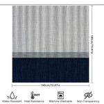rideau douche moderne polyester blanc cassé gris foncé texture lin 180x180cm