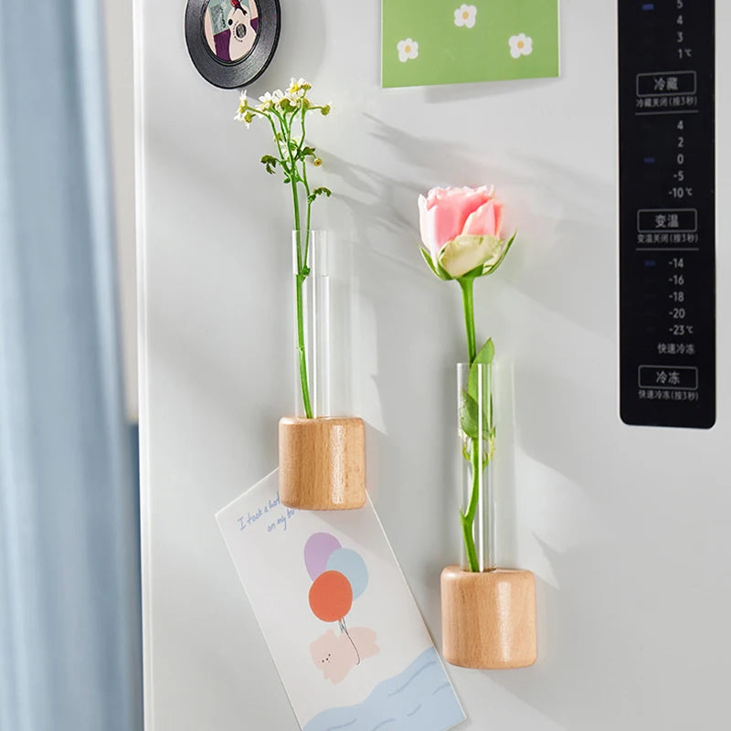 vase mural transparent adhésif moderne minimalisteintérieur décoration transparent bois naturel