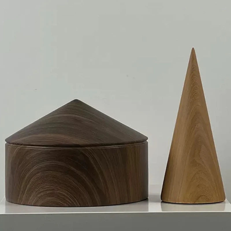 ornements decoratifs cones domes marron beige aspect bois minimaliste moderne deco maison