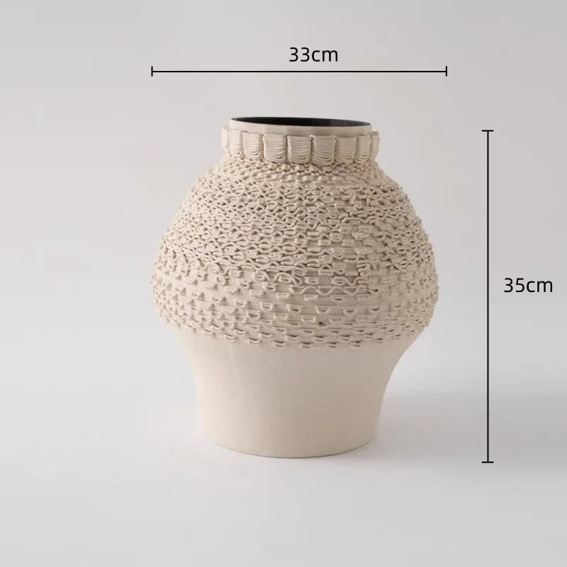 vase céramique moderne blanc texture tissée décoration intérieure plié