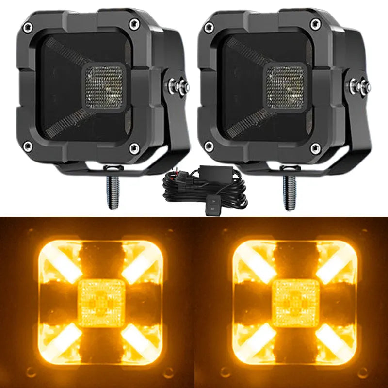 feux travail led 60w noir jaune ip67 12v 24v modernes robustes tout terrain