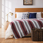 couverture plaid méditerranéen rayé multicolore portable pique nique voyage hospitalière maison avion