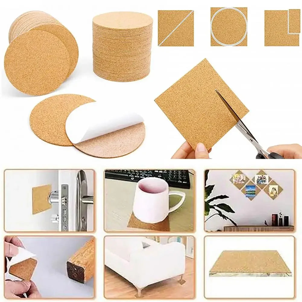 sous verres liège carrés ronds adhésifs bricolage DIY rustique nature artisanal fixations inclusées