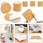 sous verres liège carrés ronds adhésifs bricolage DIY rustique nature artisanal fixations inclusées